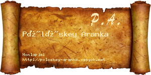 Pölöskey Aranka névjegykártya
